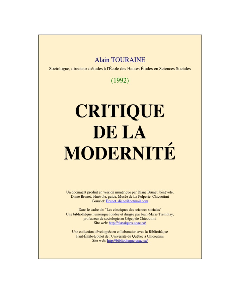 Théorie De La Modernité Pdf _ Sociologie de la modernité selon Max ...