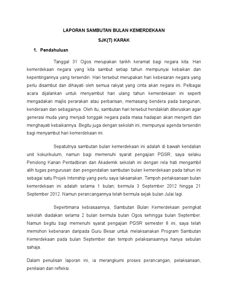 laporan sambutan hari kemerdekaan