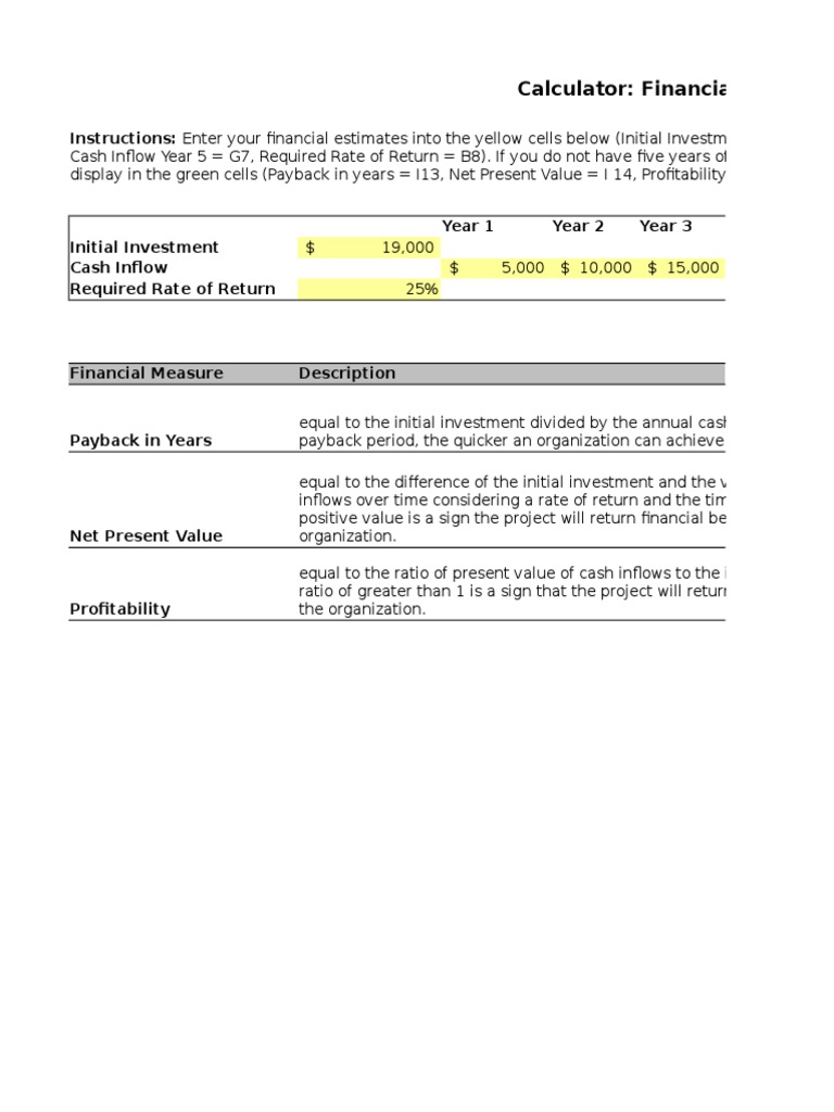 Financial Measures for Investment Analysis | PDF | Net Present Value ...