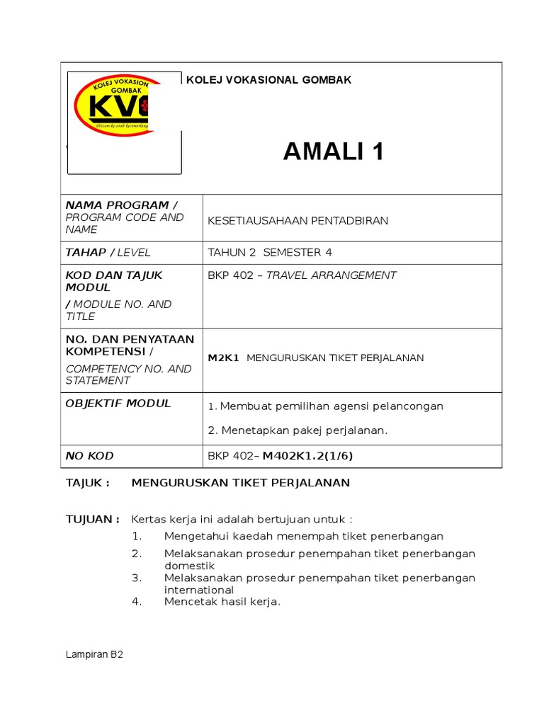 Amali Trvl Arrgnmnt 1 Pdf