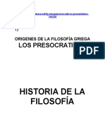 Historia de La Filosofia Los Presocraticos