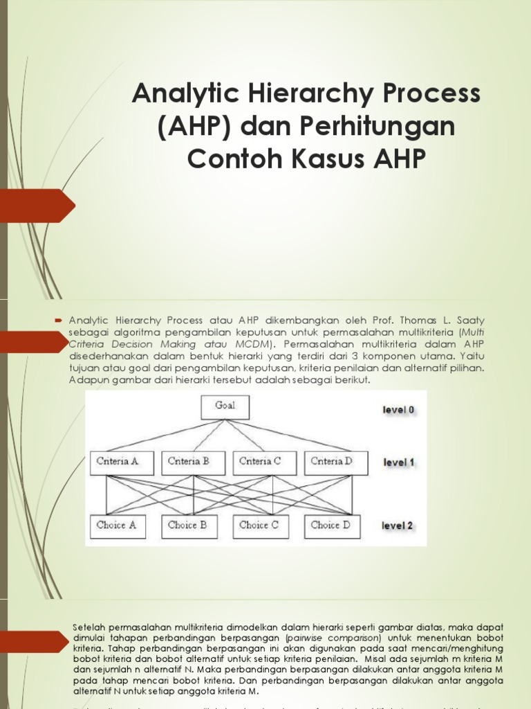 Analytic Hierarchy Process (AHP) Dan Perhitungan PDF | PDF