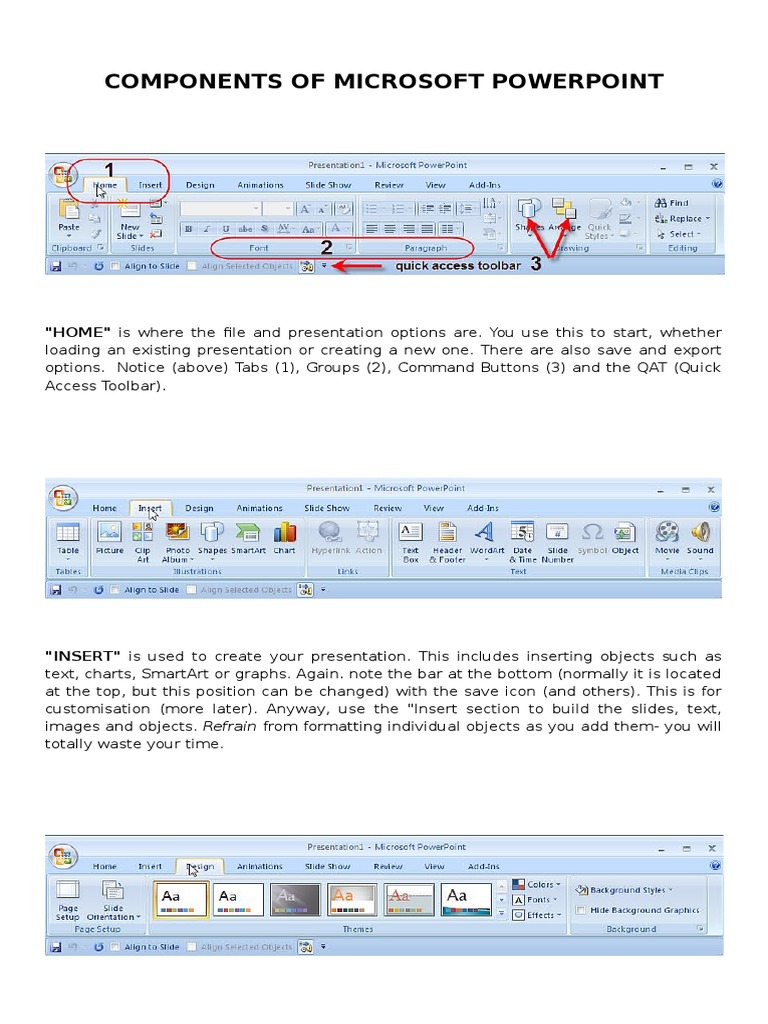 Components of Microsoft Powerpoint | PDF | Application Software ...