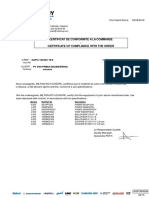 Certificat de Conformite A La Commande - Certificate of Compliance With The Order