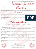 Phoenicia Valentine's Day Menu