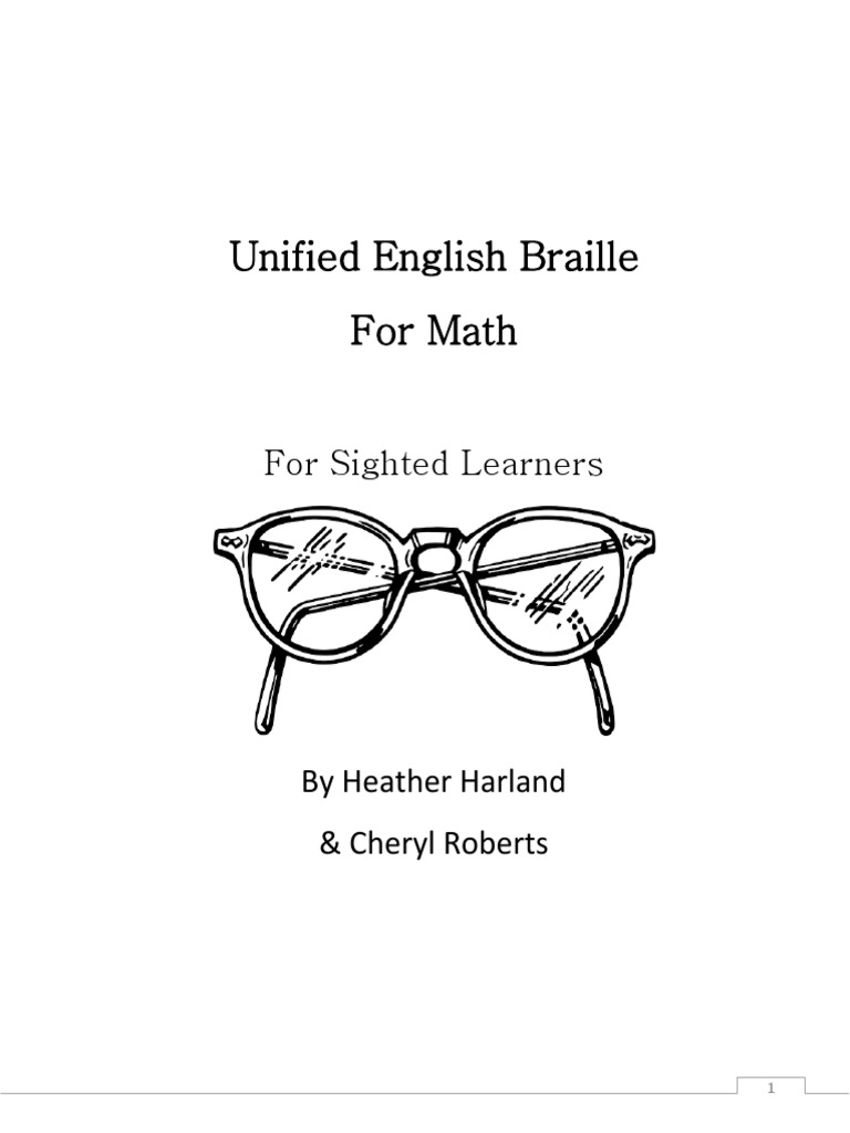 UEB Braille Math Guide for Sighted Learners | PDF | Multiplication ...