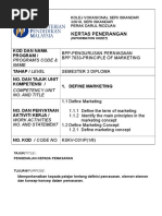 Kertas Penerangan: Kod Dan Nama Program