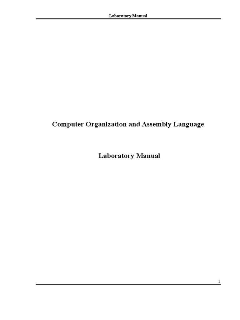 Computer Organization and Assembly Language: Laboratory Manual ...