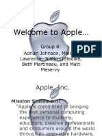 Welcome To Apple : Group 8: Adrian Johnson, Melissa Lawrence, Justin Littledike, Beth Martineau, and Matt Meservy
