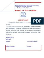 Department of Electronics: K.V.V.Scollege of Science and Technology