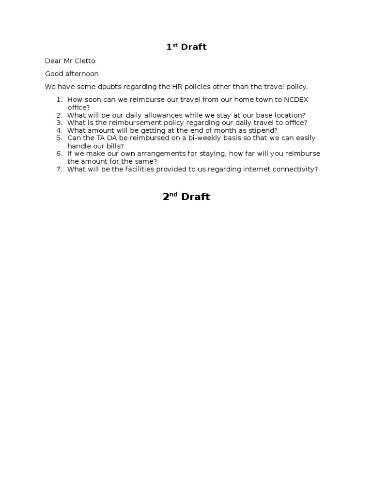 1st Draft | PDF