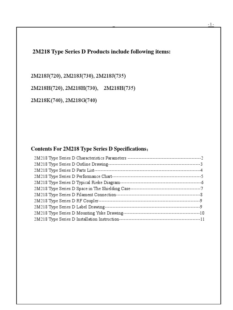 Magnetrons Serie 2M218 | PDF | Power Supply | Electrical Engineering