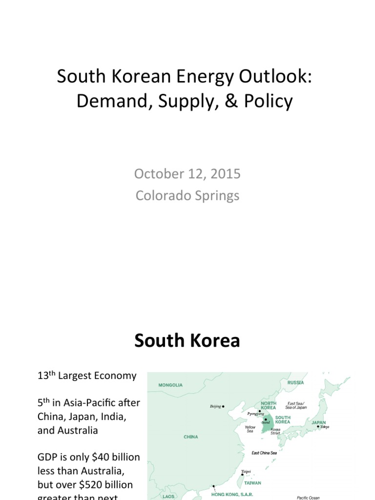 South Korean Energy Outlook 2015 PDF Renewable Energy Coal