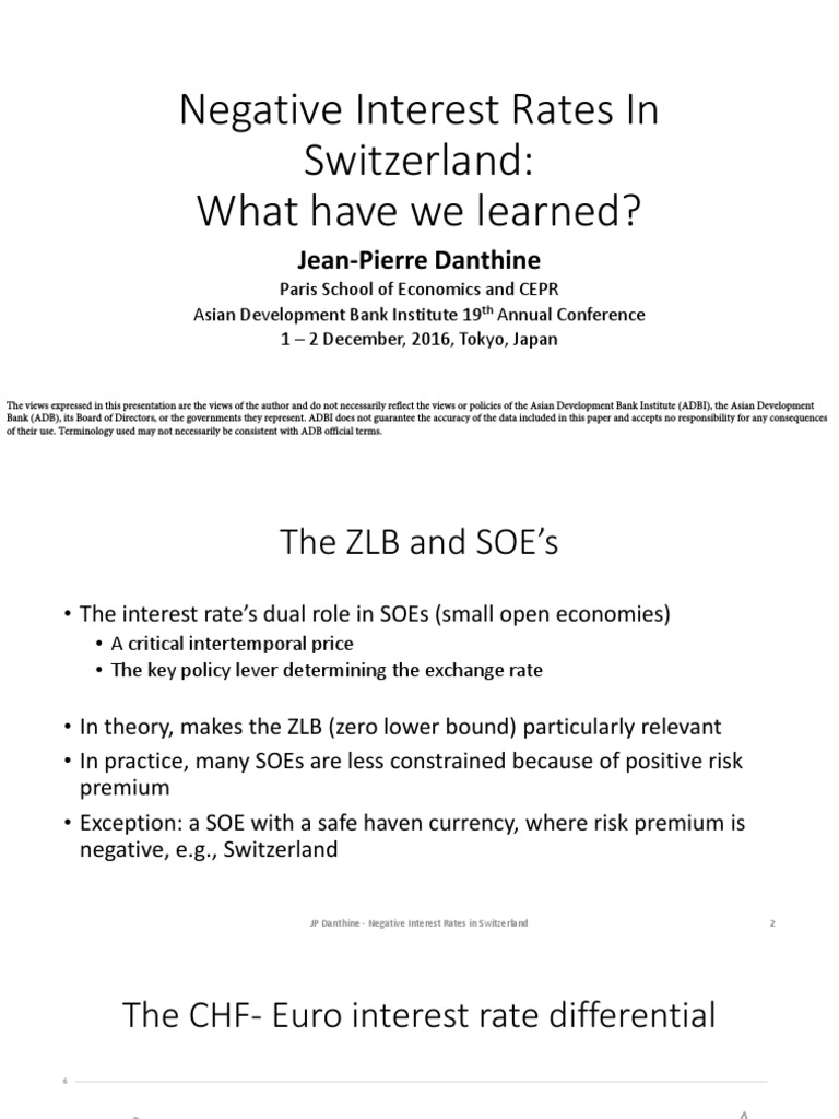 Negative Interest Rates in Switzerland | PDF | Interest Rates | Swiss Franc