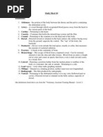 Study Sheet #4 Definitions:: (The Definitions Listed Above Are From The "Veterinary Assistant Training Manual - Level 1)