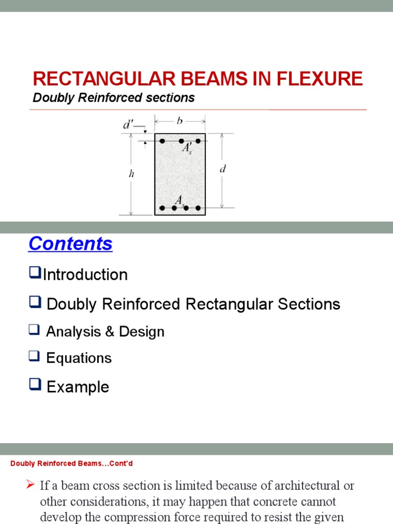 Doubly Reinforced Beams | PDF | Beam (Structure) | Bending