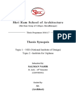 Shri Ram School of Architecture: Topic 1 - NID (National Institute of Design) Topic 2 - Institute For Orphans
