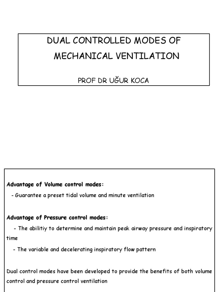 Dual-Controlled Mechanical Ventilation | PDF | Breathing | Respiratory  System