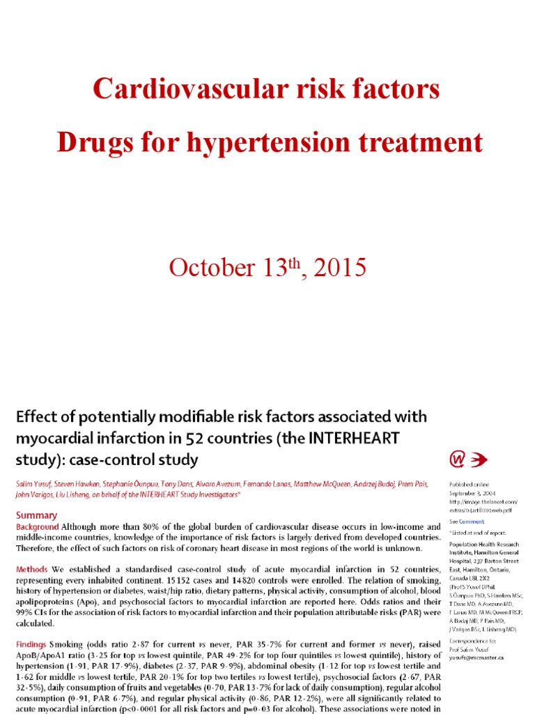 Cardiovascular Risk Factors and Treatments | PDF | Cardiovascular ...