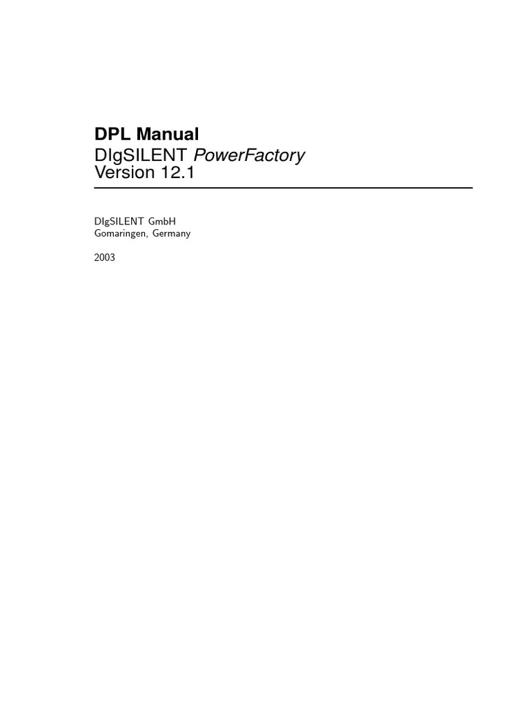 DPL Manual: Digsilent Powerfactory | PDF | Parameter (Computer ...