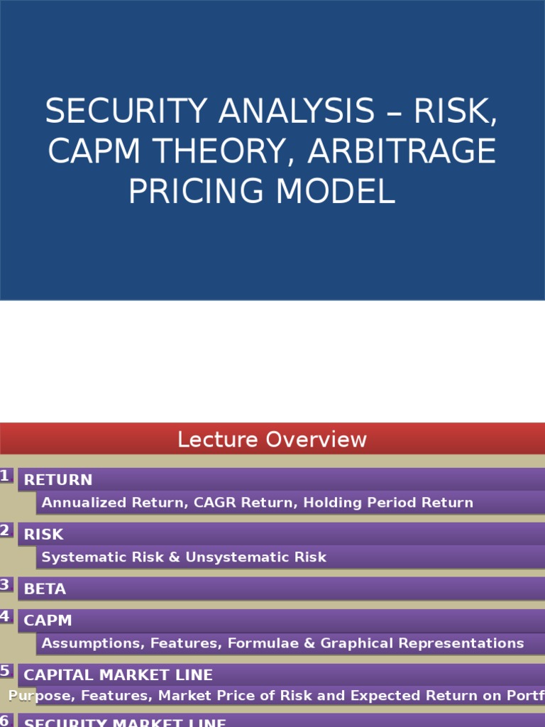 Security Analysis: CAPM & Risk Models | PDF