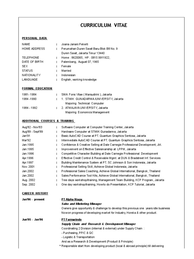 Curriculum vitae data picture