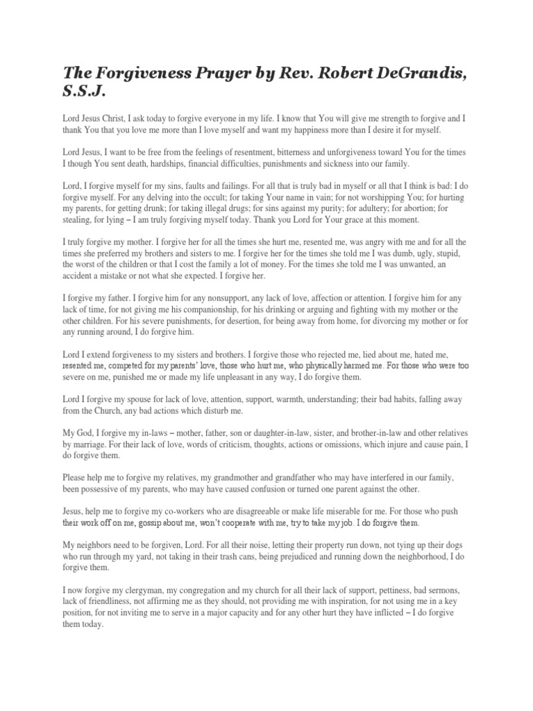 The Prayer by Rev. Robert Degrandis, S.S.J PDF Religious Belief