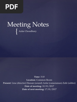 Meeting Notes