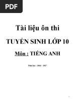 Tai Lieu On Thi Tuyen Sinh Lop 10 Mon Tieng Anh Du Dang Bai Tap