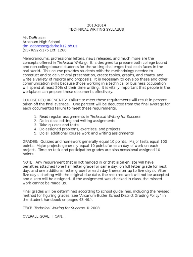 Technical writing topics picture