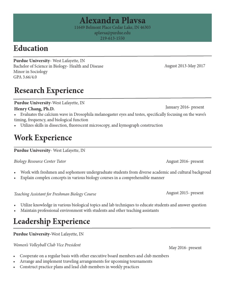 Academic Profile of Alexandra Plavsa | PDF | Patient | Mentorship