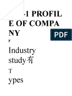Pter-1 PROFIL E of Compa NY: Industry Study Ypes
