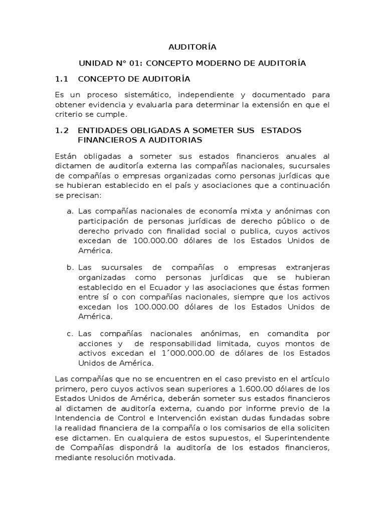 Conceptos y Tipos de Auditoría Financiera | PDF | Contralor | Auditoría ...
