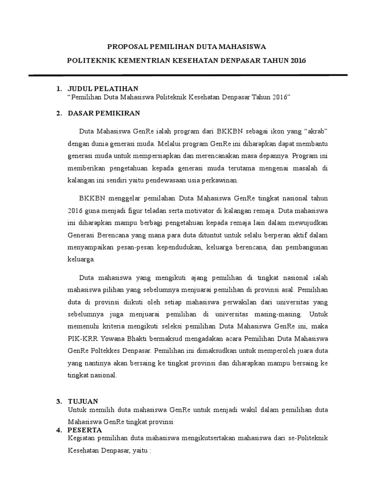 Proposal Duta Genre 1