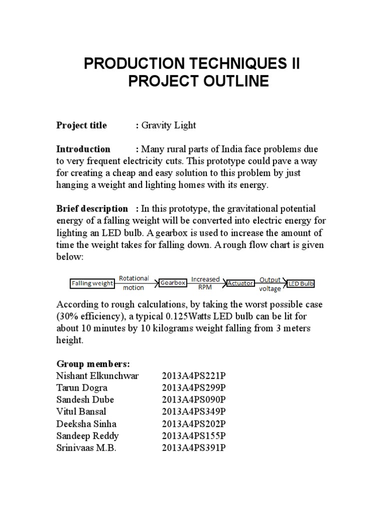 ProdT II Project Outline | PDF | Teaching Methods & Materials | Science ...