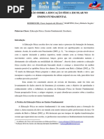 Uma Reflexao Sobre a Educacao Fisica Escolar No Ensino Fundamental