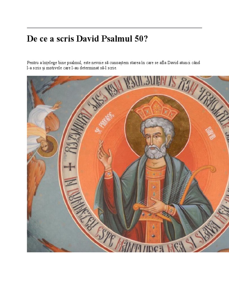 De Ce A Scris David Psalmul 50 | PDF