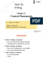 Introduction To Programming: Control Statements