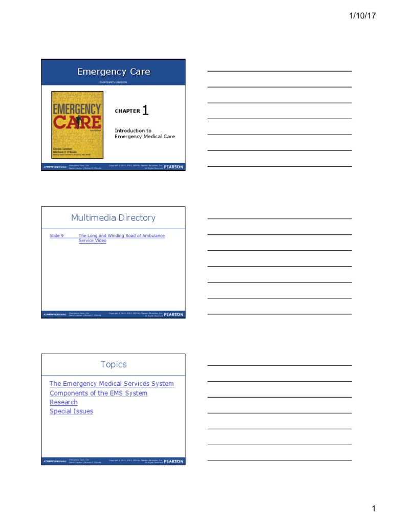 Chapter 1 Introduction To Emergency Medicine | PDF | Emergency Medical ...
