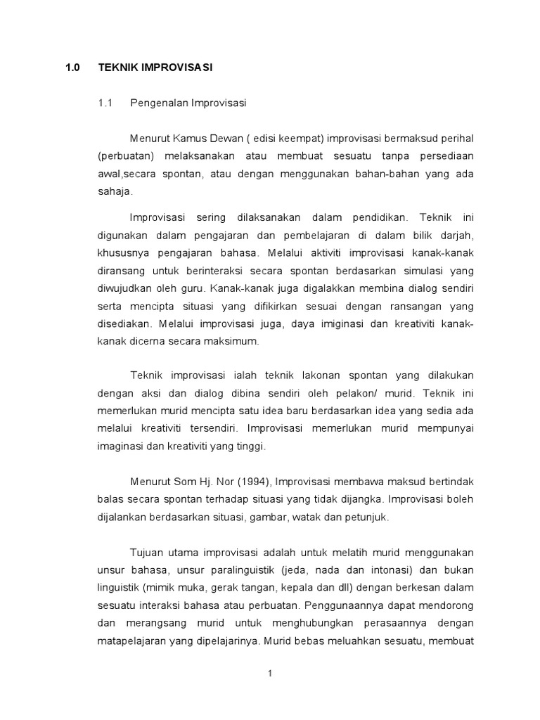 Teknik Improvisasi Pdf