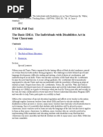 HTML Full Text The Basic IDEA: The Individuals With Disabilities Act in Your Classroom