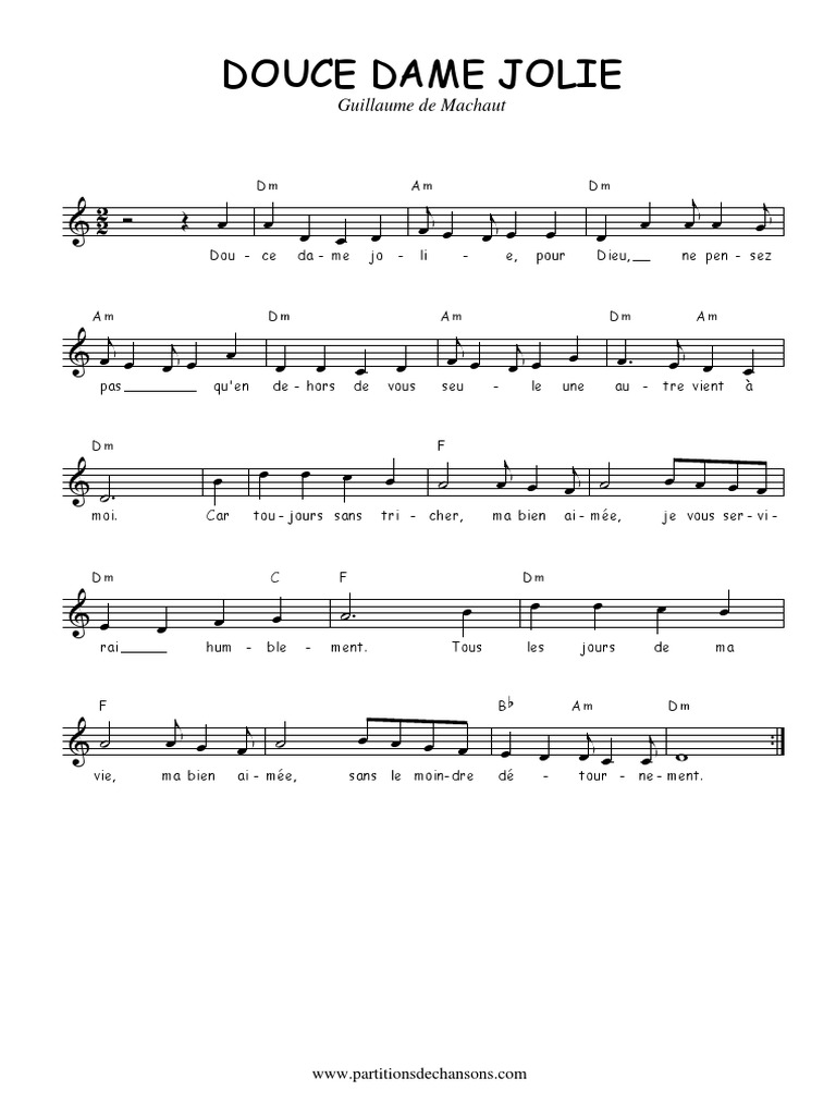 Douce Dame Jolie Sheet Music