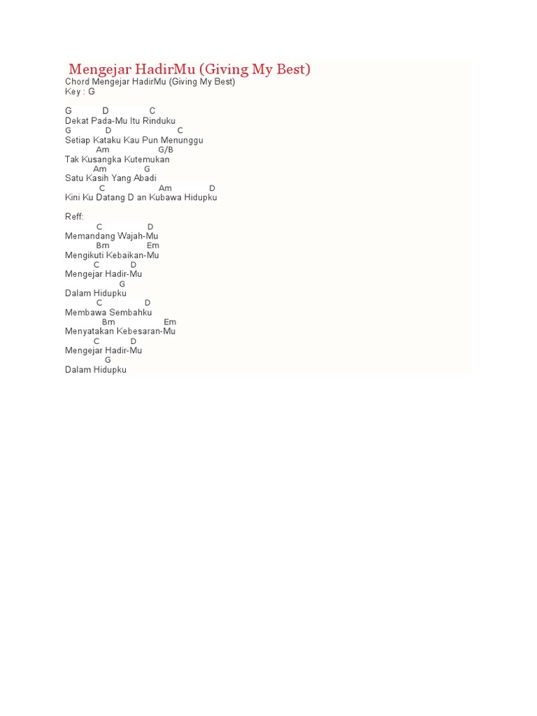 Chord Lagu Senanganku