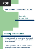 Receivables Management: Pepared By: Priyanka Gohil