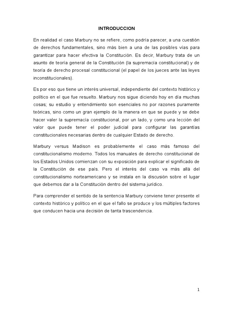 Marbury vs. Madison: Supremacía Constitucional | PDF | John Adams ...