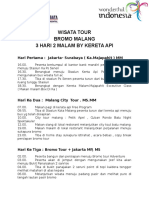 Jadwal Wisata Tour Bromo Malang 3 Hari 2 Malam by Kereta API