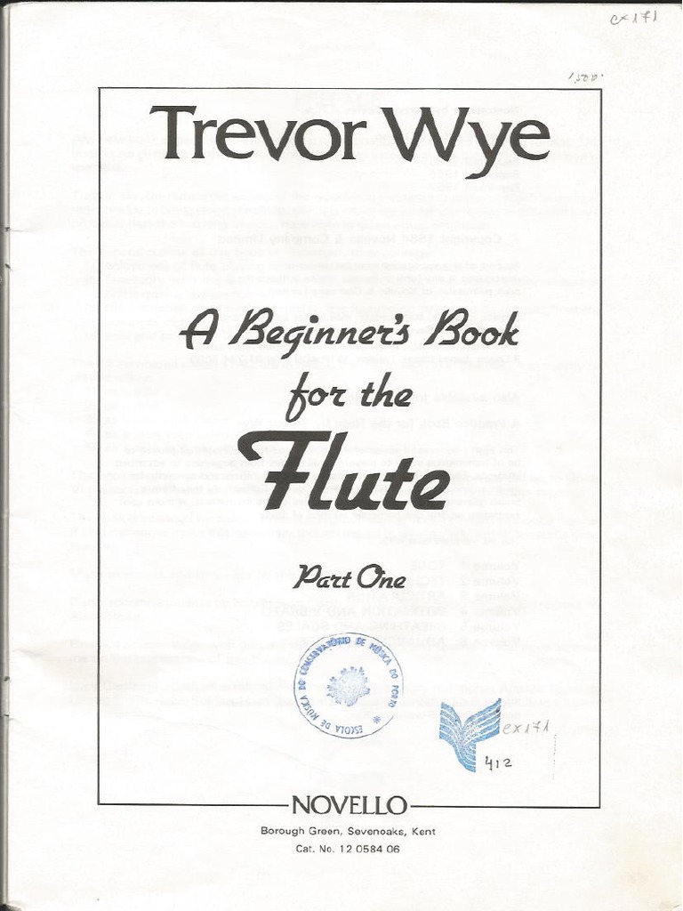 A Beginner's Book for the Flute (Part 1), Trevor Wye