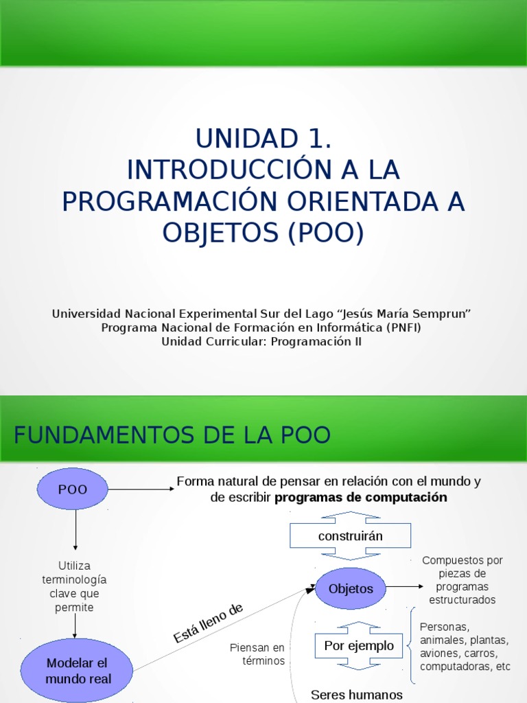 Fundamentos POO | PDF | Objeto (informática) | Programación orientada a ...