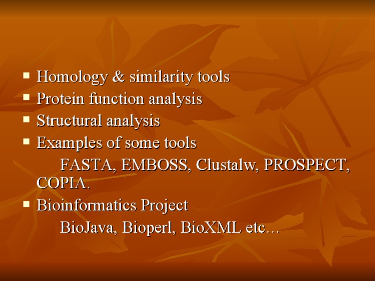 Homology and Bioinformatics Tools Guide | PDF
