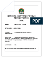 National Institute of Public Administration (NIPA) : Name: Mulenga Kaela STUDENT H: 27017389